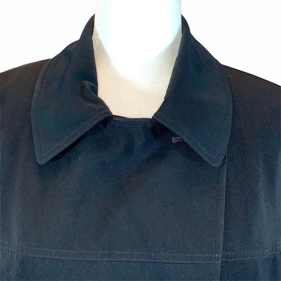 Jacqueline Ferrar size L black double breasted button front vintage trench coat - Picture 6 of 16